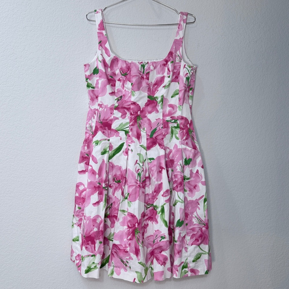 American Living By Ralph Lauren Floral Dress 14 Fit Flare Garden Party Pockets